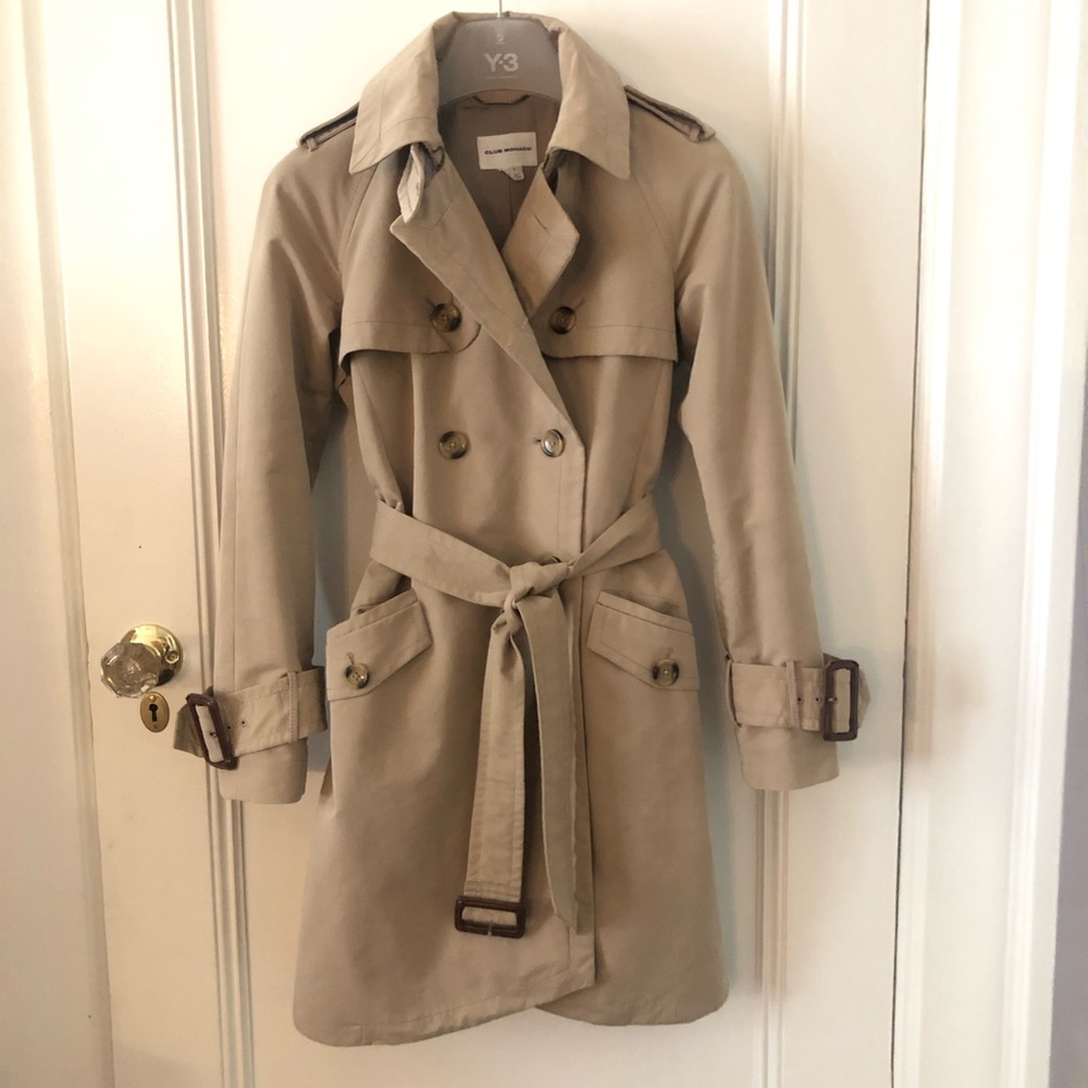 Club Monaco Khaki Trench Coat.